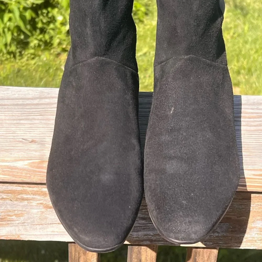Tory Burch Black Suede Over The Knee Boots Size 8 1/2